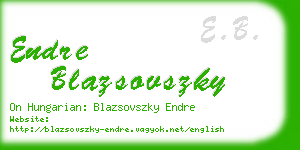 endre blazsovszky business card